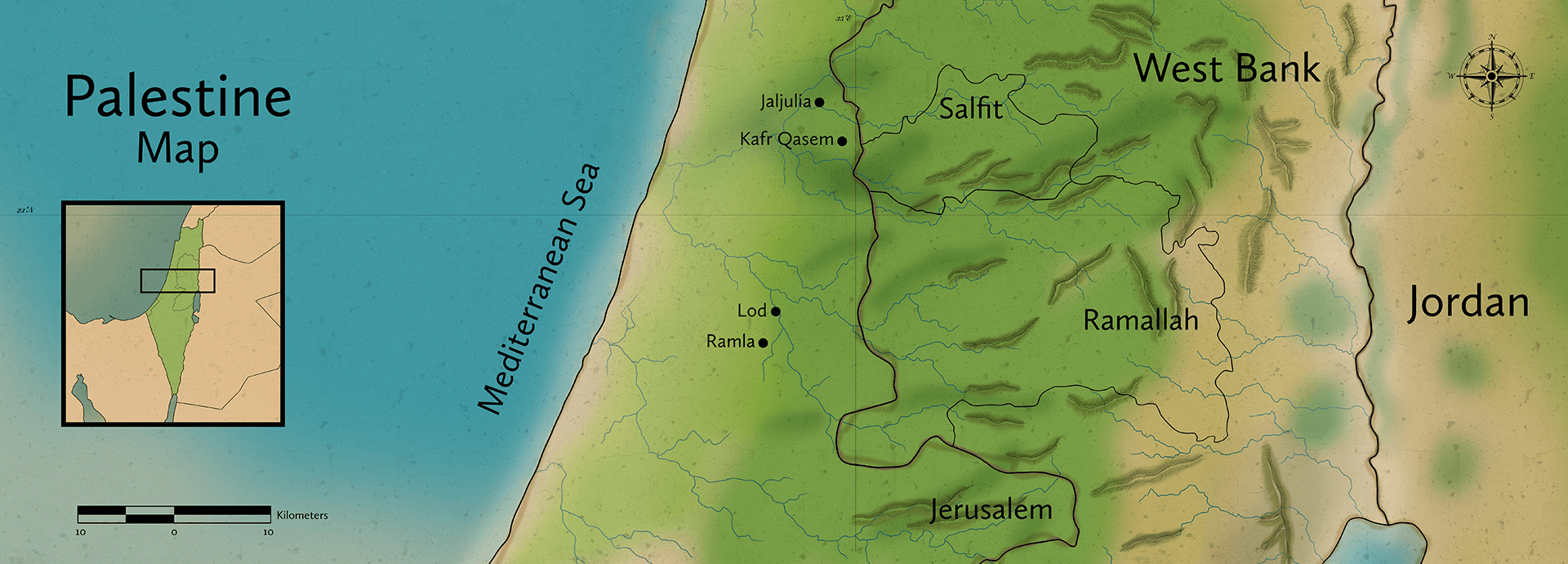 Palestine Map - West Bank - TABO Master Plans