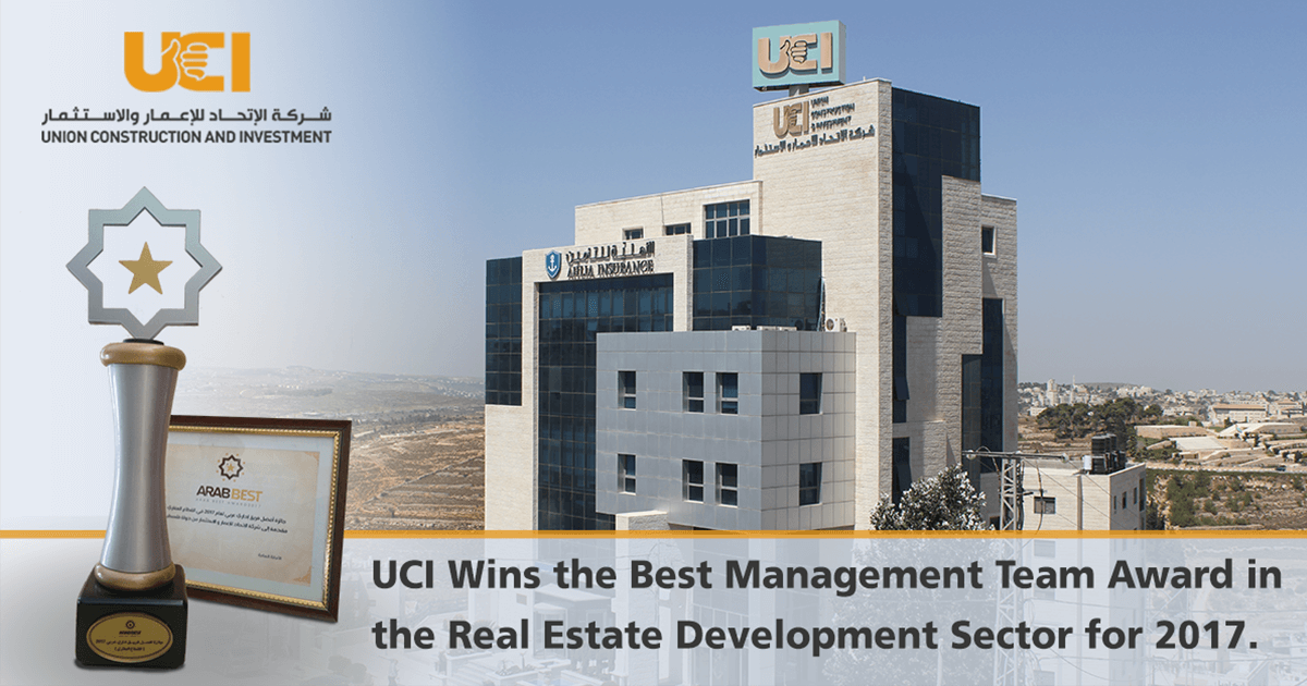 UCI Wins the Best Management Team Award in the Real Estate Development Sector for 2017